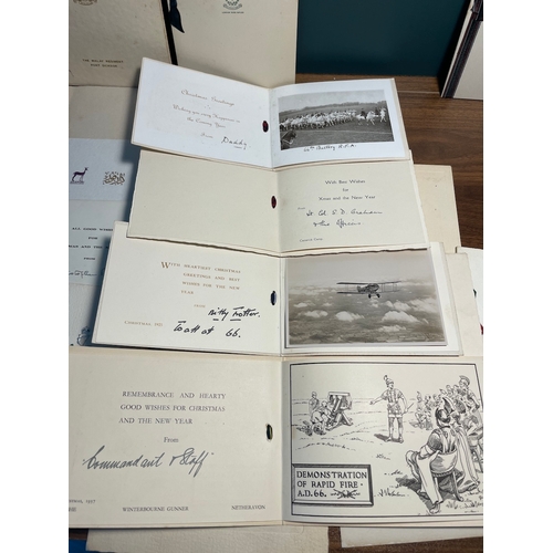 185 - Quantity of WW1 / WW2 Military Christmas Cards from Various Regimental Outfits