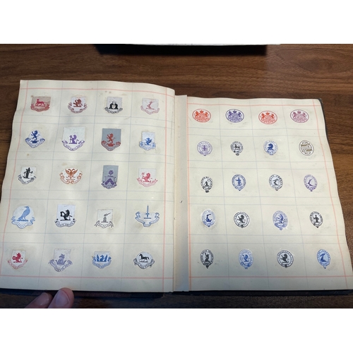 186 - Collection of over 500 Military Arms Crests & Monograms in folder + loose crest's & cigarette cards