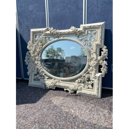 51A - Modern Large White Ornate Mirror 140cm x 102cm