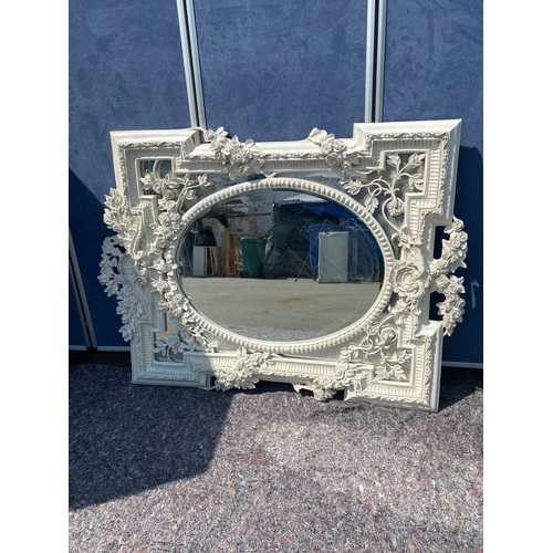 51A - Modern Large White Ornate Mirror 140cm x 102cm