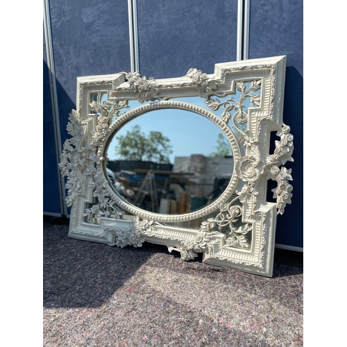 59B - Modern Large Ornate White Mirror 102cm x 140cm