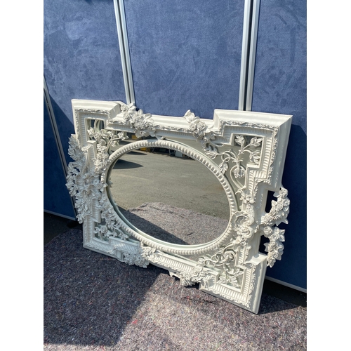 59B - Modern Large Ornate White Mirror 102cm x 140cm