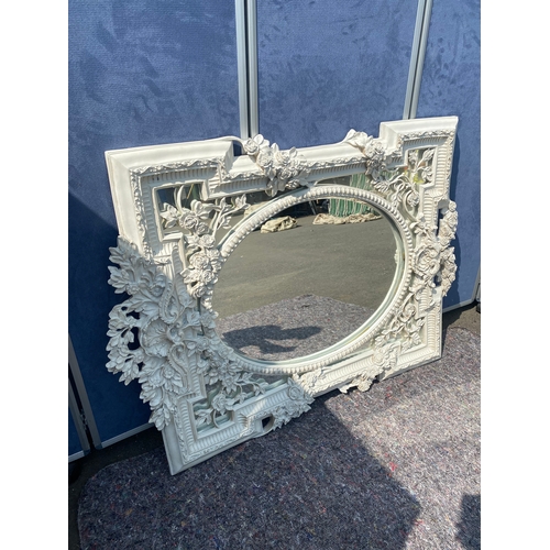 59B - Modern Large Ornate White Mirror 102cm x 140cm