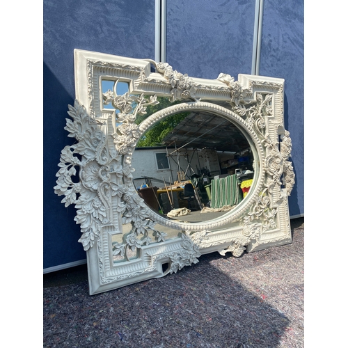 59B - Modern Large Ornate White Mirror 102cm x 140cm