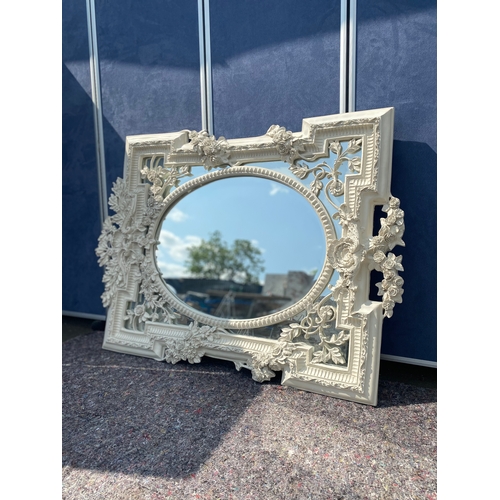 59C - Modern Large Ornate White Mirror 102cm x 140cm