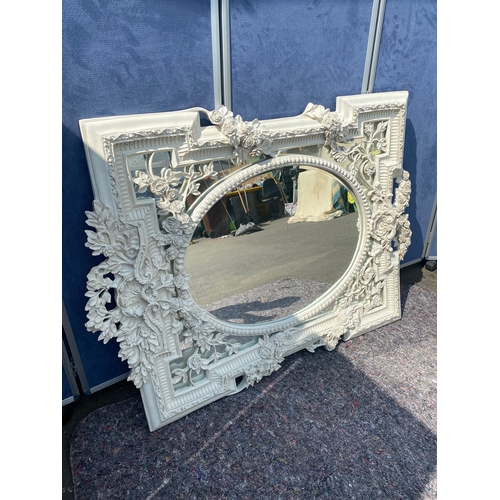 59C - Modern Large Ornate White Mirror 102cm x 140cm