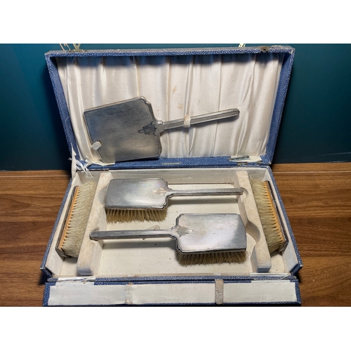 98D - 1930's Sterling Silver Vanity set by William Neale & Sons Ltd Birmingham 1935 - all identical marks