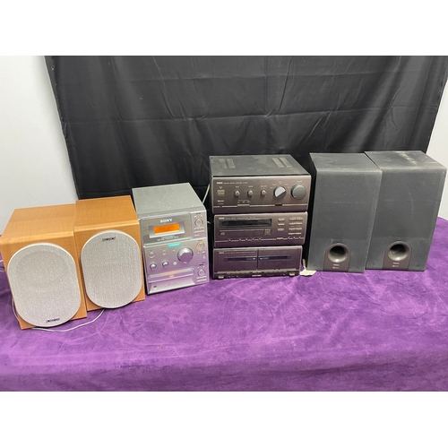 26 - Sony & Yamaha Hifi Systems with speakers