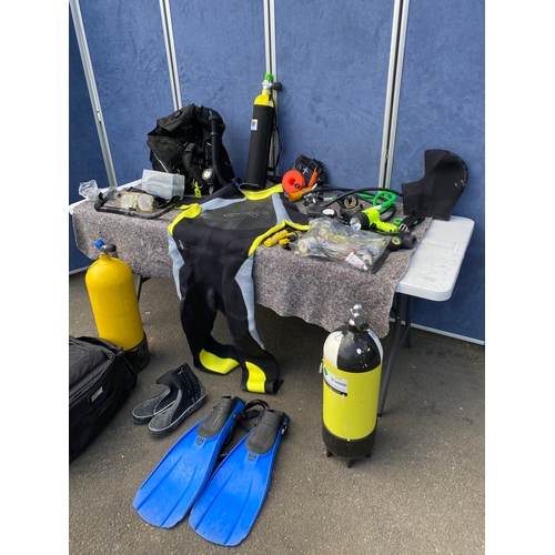 231 - A selection of diving equipment. Including makers, Pivot, Mares and Mistral.