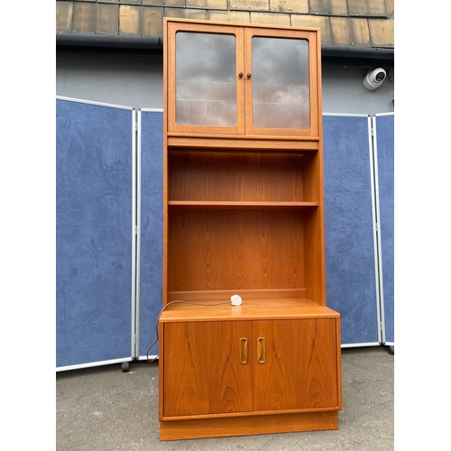 246 - G-Plan teak two door glazed unit/bookshelf