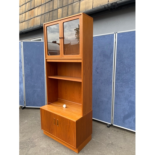 246 - G-Plan teak two door glazed unit/bookshelf