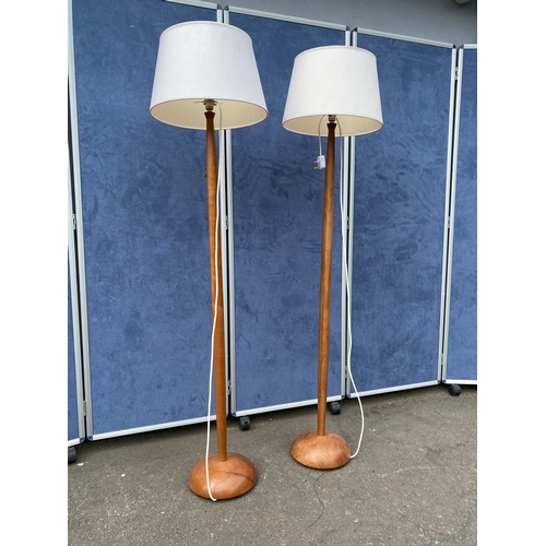 249 - A pair of matching teak Danish design floor lamps late 20th century