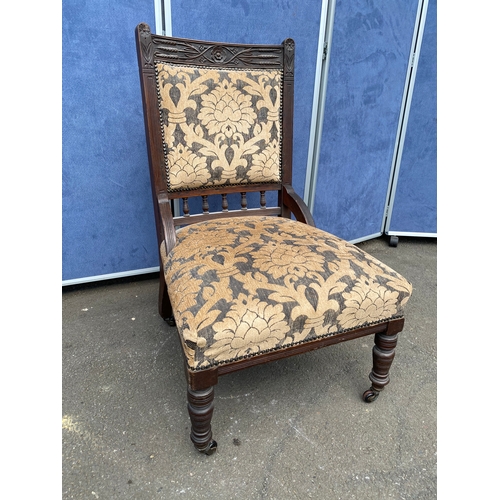 259 - Antique ebonized bedroom/ladies chair