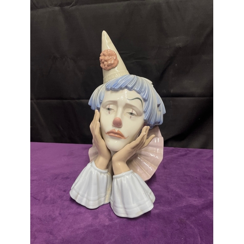 59 - 1981 Lladro Sad Clown Face Bust - 30cm