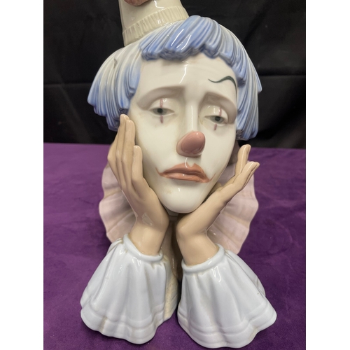 59 - 1981 Lladro Sad Clown Face Bust - 30cm