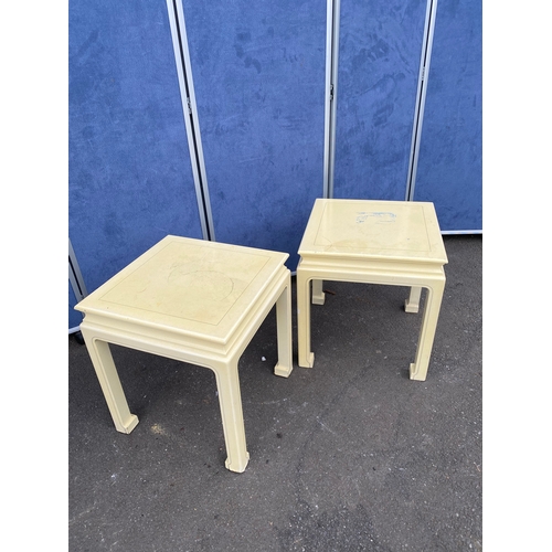 275 - Two matching Chinese style coffee/side tables 

Dimensions - 20