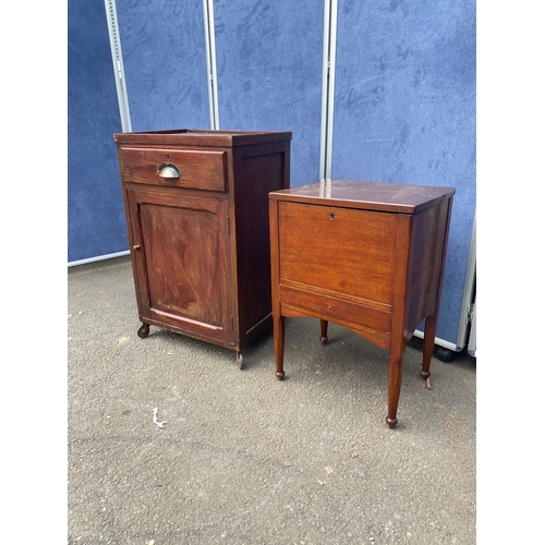 283 - Vintage mid century sewing box and a bedside cabinet on wheels

See images for dimensions.