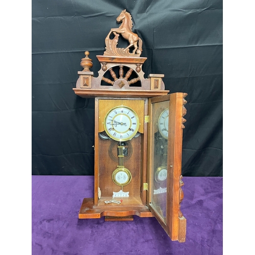 63 - Vintage Mahogany Cased Regulator Wall Clock