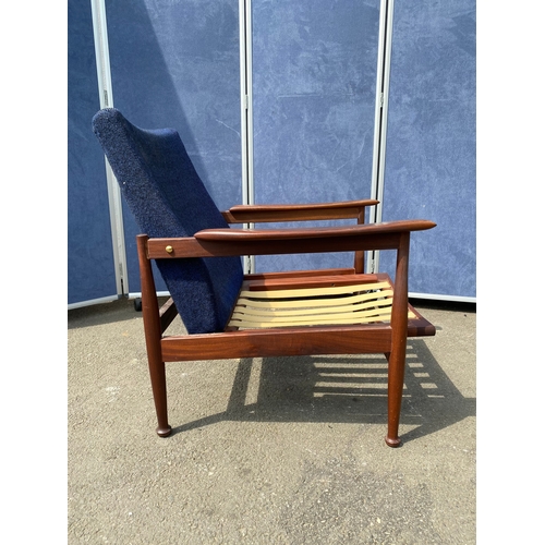 284 - Mid century Danish style recliner arm chair.