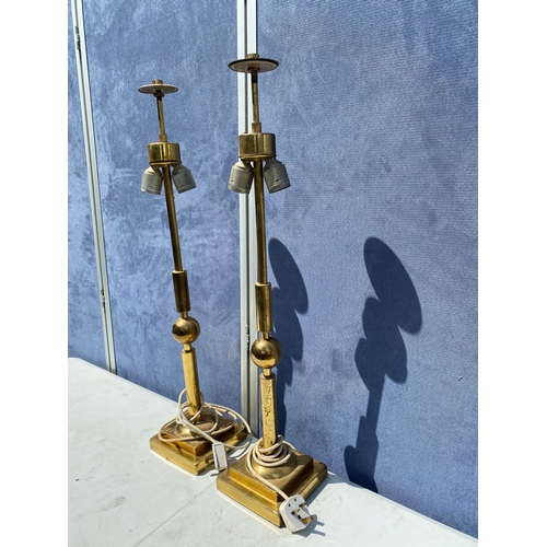 293 - Two brass Mid century table lamps