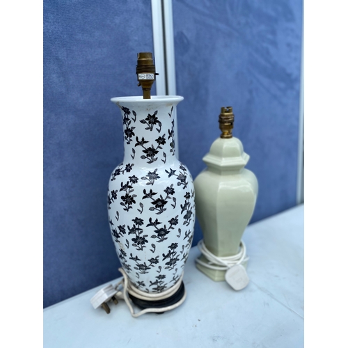 300 - Floral vase style and Ginger jar style ceramic table lamps