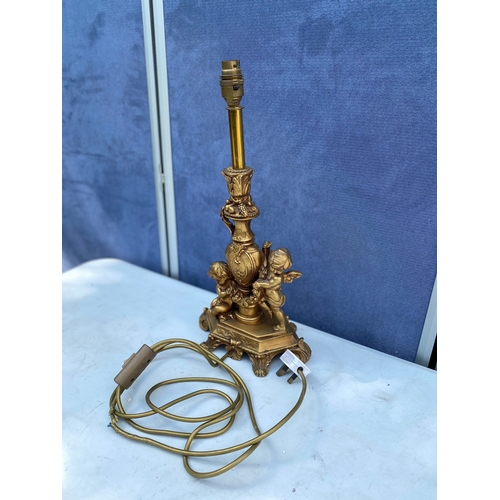 301 - Vintage A Santini cherub sculpture design table lamp.