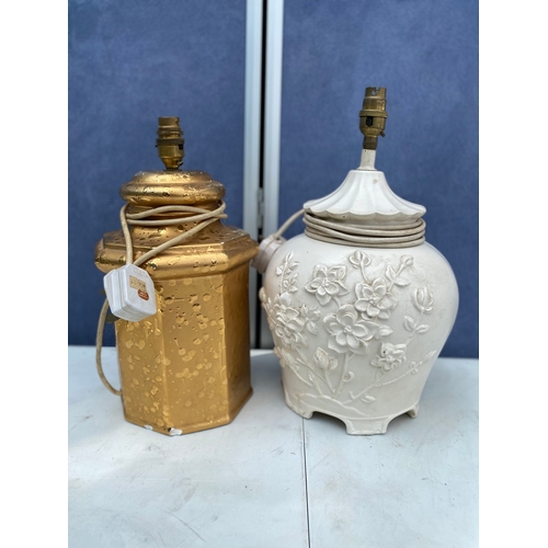 303 - Two small ceramic table lamps