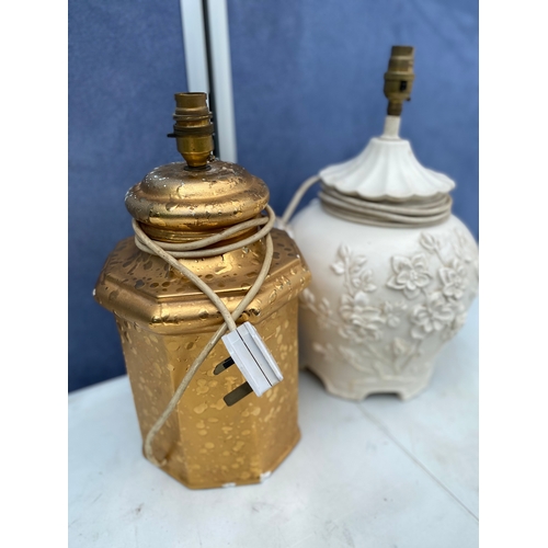 303 - Two small ceramic table lamps