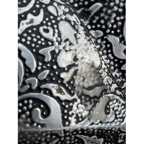 310 - Large embossed silver on black mirror

Dimensions - 39