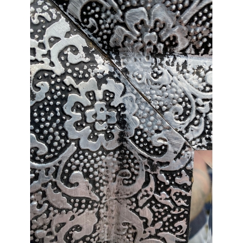 310 - Large embossed silver on black mirror

Dimensions - 39