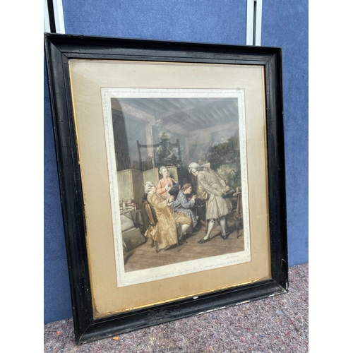 312 - A signed print of a regency interior scene by Albert Galain