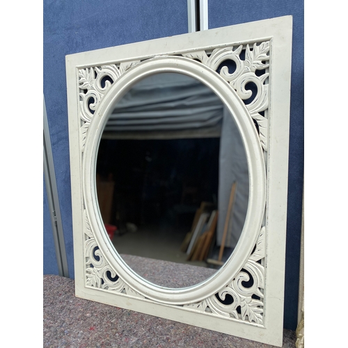 314 - Two white ornate/decorative style framed mirrors