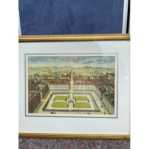 317 - A set of six prints depicting renowned squares/landmarks.