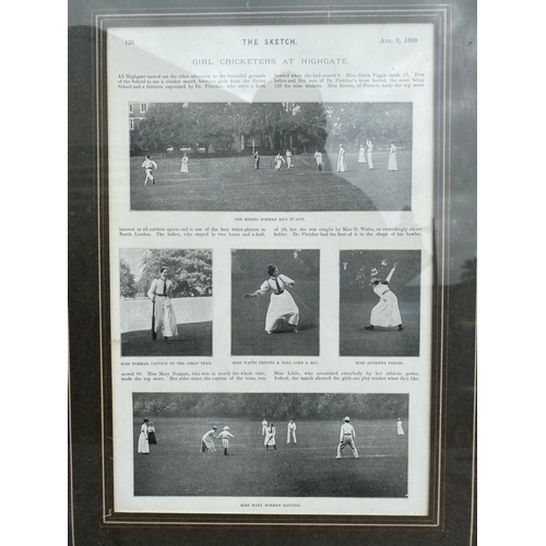 323 - Vintage article on Girl cricketers in Highgate 1899