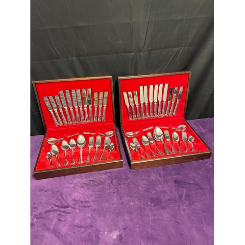 100 - A pair of Sterling Sheffield Cutlery Canteen Cases