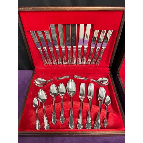 100 - A pair of Sterling Sheffield Cutlery Canteen Cases