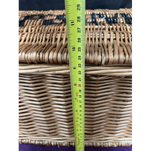 128 - Three Fortnum & Masons Whicker Baskets approx 51cm x 24cm x 34cm