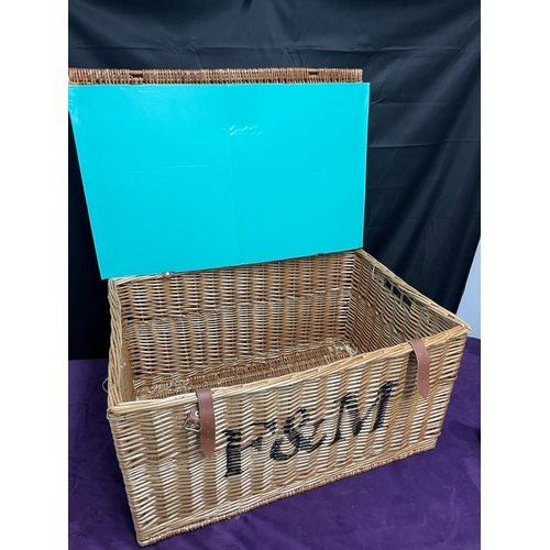 130 - Large Fortnum & Masons Whicker Basket 51cm x 41cm x 76cm