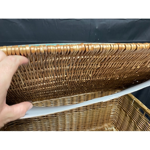 130 - Large Fortnum & Masons Whicker Basket 51cm x 41cm x 76cm