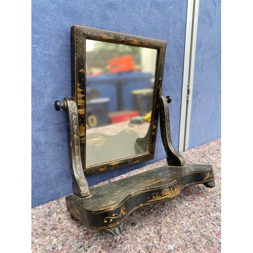 341 - Antique oriental Chinoiserie dressing table mirror