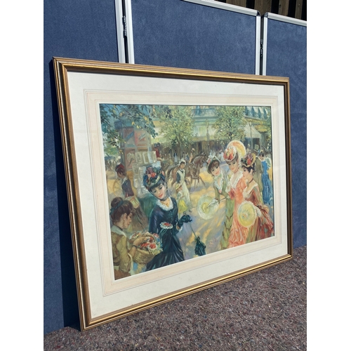 342 - Large painting of Victorian women by John Strevens