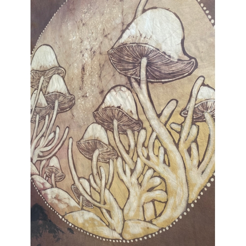 344 - Painting on cloth of mushrooms