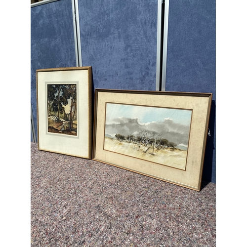 366 - Two vintage signed framed watercolours