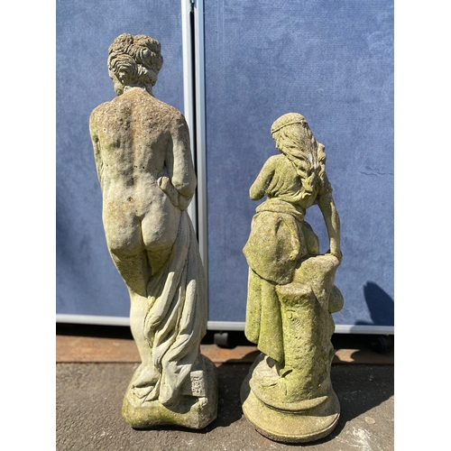 403 - Two stone statues of ancient Greek women