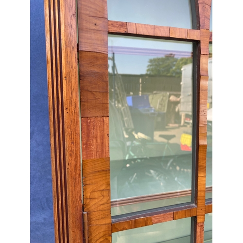 409 - Vintage Yew wood glazed bookshelf /display cabinet