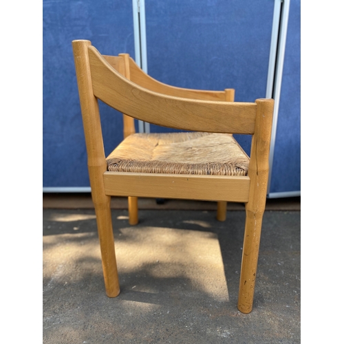 410 - Pine 'Carimate' carver style chair with small pine coffee table