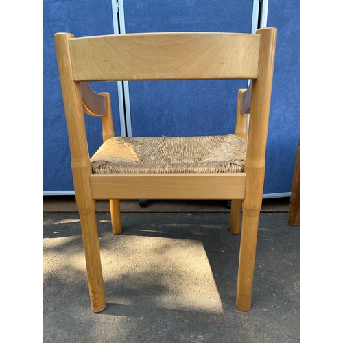 410 - Pine 'Carimate' carver style chair with small pine coffee table