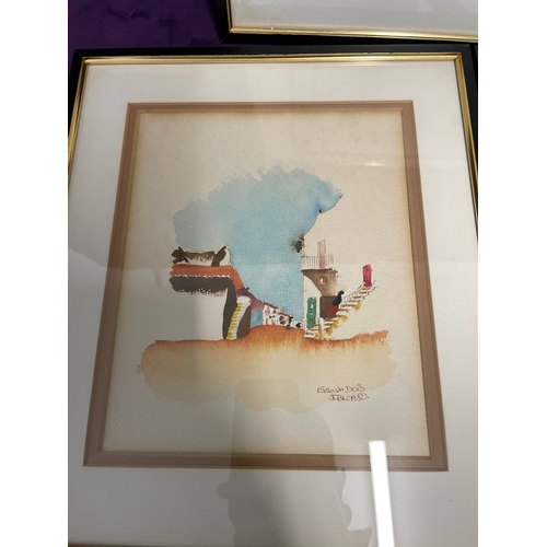 425 - Three original Watercolours signed Dois Ibiza '80