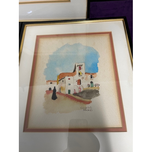 425 - Three original Watercolours signed Dois Ibiza '80