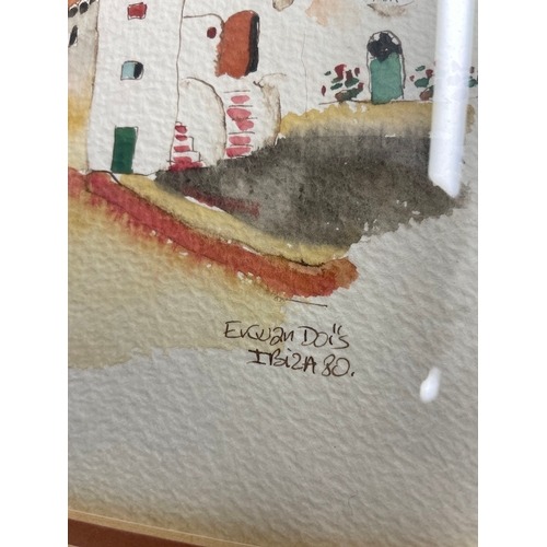 425 - Three original Watercolours signed Dois Ibiza '80